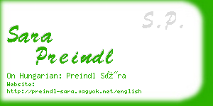 sara preindl business card